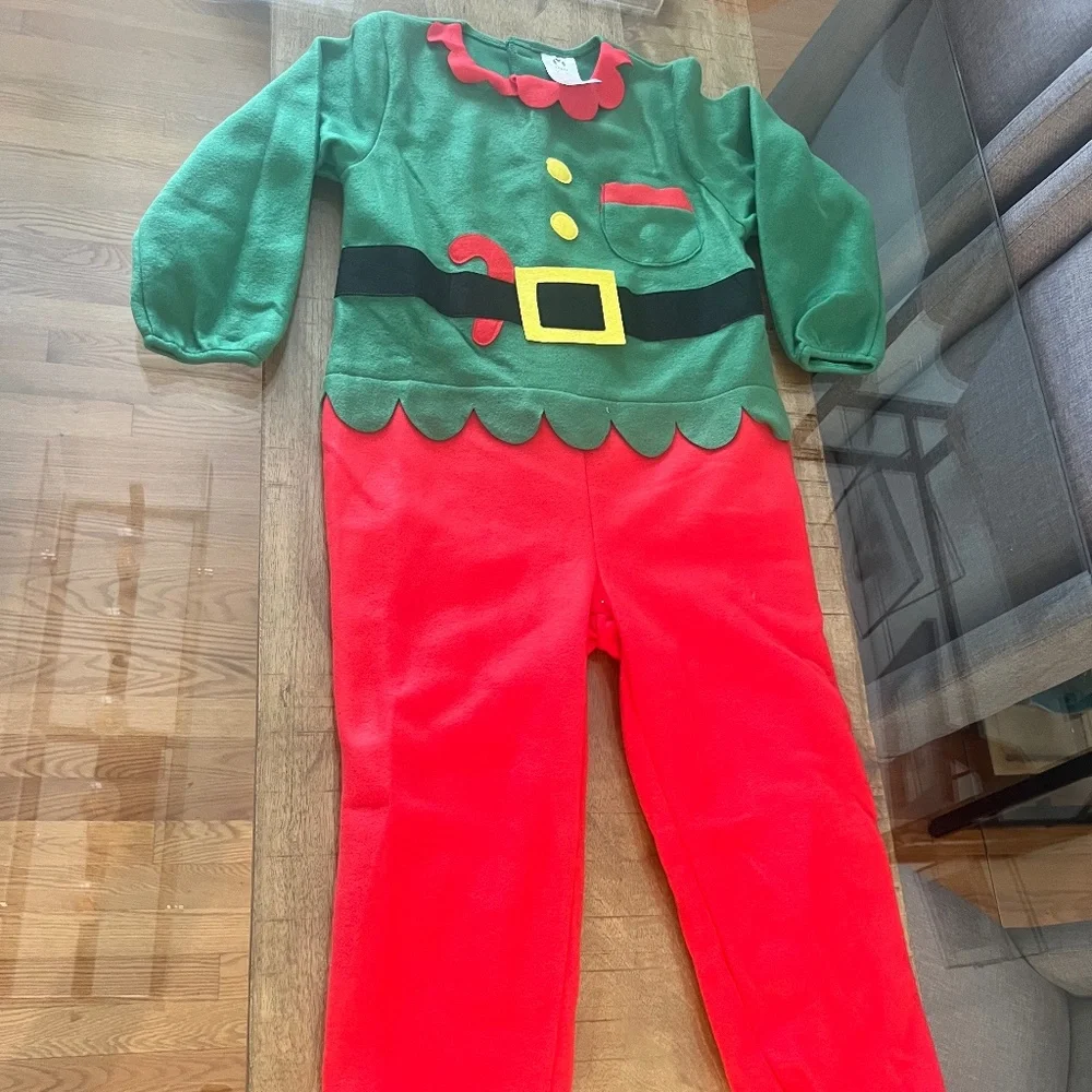 Christmas holiday elf one piece outfit pajama
